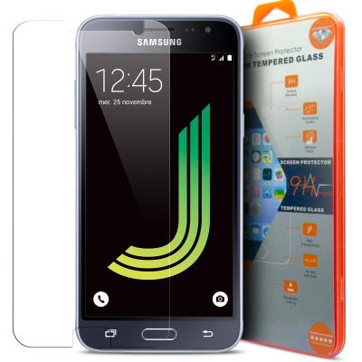 Caseink - Protection écran Verre trempé Samsung Galaxy J3 2016 (J320/310) - 9H Séries Glass Pro+ HD [ Dureté Extreme 9H Epaisseur 0.33mm Angles incurvés 2.5D ]