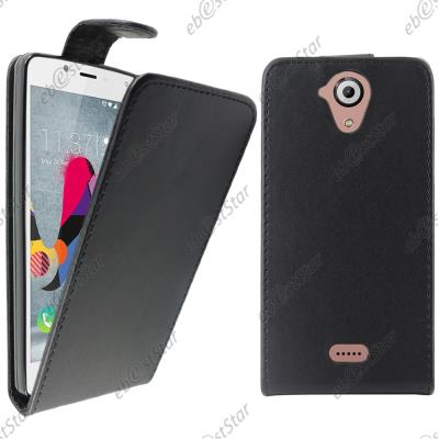 ebestStar ® pour Wiko U Feel Lite - Housse Coque Etui en PU cuir à rabat ultra fine (SLIM case), Couleur Noir