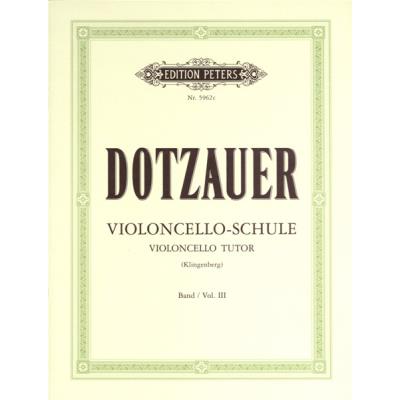 Méthodes et pédagogie EDITION PETERS DOTZAUER FRIEDRICH - VIOLIONCELLO TUTOR VOL.3 Violon