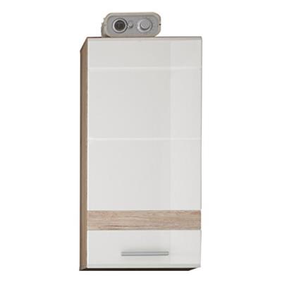 Maisonnerie 1336-501-96 placard murale de salle de bain blanc ultrabrillant, chêne de san remo claire lxhxp 37x77x24 cm