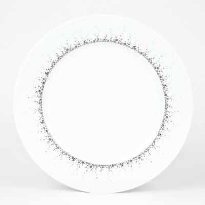 Borealis - Assiette plate porcelaine decorée pois moucheté