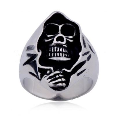 bague la mort sous une capuche 9us crane chevaliere homme inox