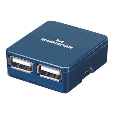 Manhattan Hi-Speed USB 2.0 Micro Hub - hub - 4 poorten - desktop