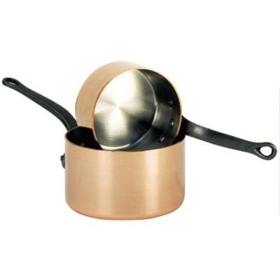 De Buyer, depuis 1830-InoCuivre-6460.20-Casserole Cuivre-Inox E.F. 20cm Q. Fonte ép. 2mm