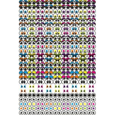 Gommettes yeux adhésives assorties, repositionnables - Pochette de 594