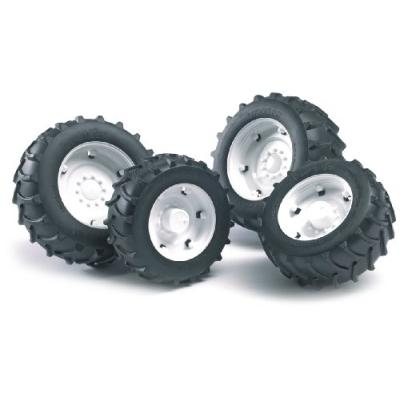 BRUDER - 2323 - VÉHICULE MINIATURE - ACCESSOIRES - ROUES AVEC JANTES - SÉRIE 2000 - BLANC