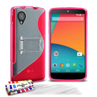Coque ORIGINALE Ultra Fine Rose avec pied ,  le S,   Hybrid de MUZZANO pour GOOGLE NEXUS 5 + 3 Films de Protection Ecran UltraClear Pour GOOGLE NEXUS 5