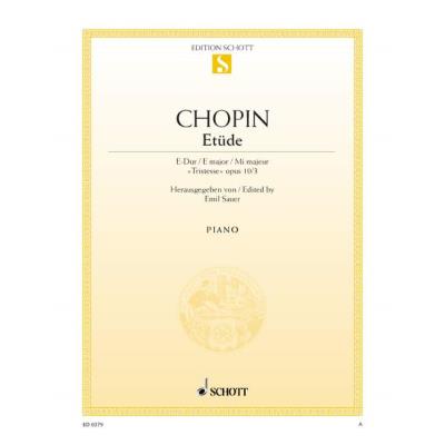 Partitions classique SCHOTT CHOPIN FREDERIC - ETUDE E MAJOR OP. 10/3 - PIANO Piano