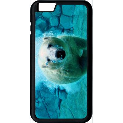 Coque apple iphone 6+ plus gros ours blanc plongee