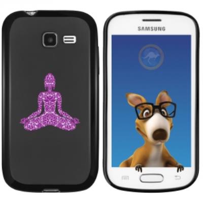 Coque Souple en gel noir pour Galaxy Trend Lite avec impression Motifs bouddha mauve