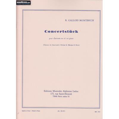Partitions classique LEDUC GALLOIS MONTBRUN - CONCERTSTÜCK (CLARINETTE SIB / PIANO) Clarinette