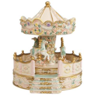 Spieluhrenwelt 14148 carrousel musical avec petit porche beige