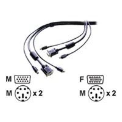 NewStar 3-in-1 KVM switch cable - toetsenbord / video / muis (TVM) kabel - 2 m