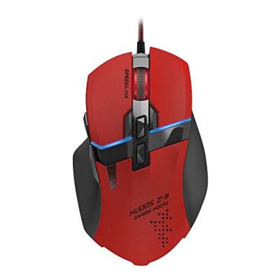 Speedlink Kudos Z-9 Souris laser de Gaming (9 Boutons Programmables, Molette Quadridirectionnelle, DPI Réglable Jusqu'à 8200 DPI) Rouge