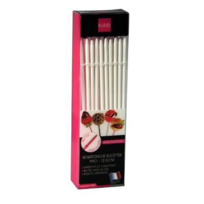 KUBB K022 50 BÂTONS DE SUCETTES À BUTÉE RÉUTILISABLES PLASTIQUE BLANC