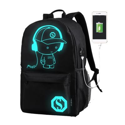 Cartable unisexe lumineux de musique de charge d'USB pour le sac à dos d'adolescents