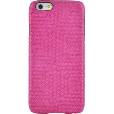 Coque rigide rose en cuir tressé pour iPhone 6 et iPhone 6S