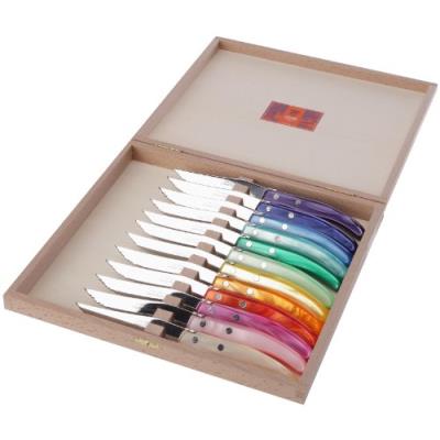 CLAUDE DOZORME 2.13.074.15 BERLINGOT COFFRET HÊTRE 12 COUTEAUX MANCHE PANACHE TOTAL