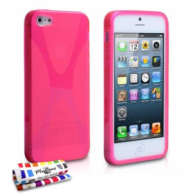 Coque Souple ORIGINALE Ultra Fine Rose , Le X,  Premium de MUZZANO pour APPLE IPHONE 5