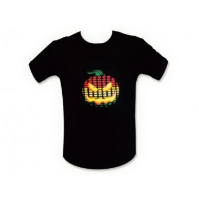 T-shirt avec citrouille lumineuse Taille S equalizer discothèques lumineux tshirt son LED