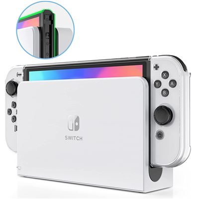 Coque Silicone Transparent Compatible avec Nintendo Switch OLED 2021 -  Phonillico® - Etui et protection gaming - Achat & prix