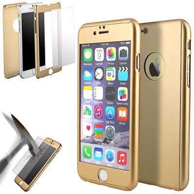 Coque 360° full protection iphone 7 + verre trempé gold Dreamshop75®