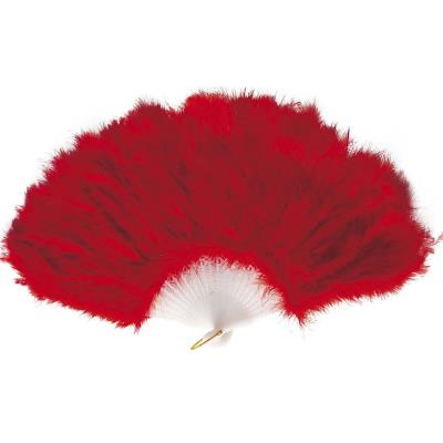 Eventail En Plumes Rouge