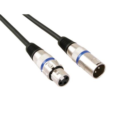 Câble xlr - xlr mâle vers xlr femelle - 3 m - noir