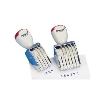 Trodat 1546 – Tampon Numéroteur 6 Chiffres Professionnel, Empreinte 4x26 Mm, Métal Nickelé Robuste
