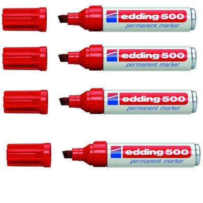 Edding Rouge - Marqueur Permanent 500, Pointe Biseautée,