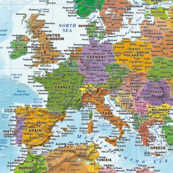 Poster XXL Carte du monde avec drapeaux - 2018 - MAPS IN MINUTESÂ® 100 x  140cm - Achat & prix