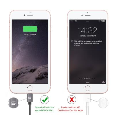 Câble chargeur USB Lightning pour iPhone7/7 Plus, iPhone 6/6 Plus, iPhone  6S/6S Plus iPhone 5/5s/5c/5se iPad Air iPad mini iPod 5 iPod nano 7 - 1m  Blanc - Artecsis - Rapide et