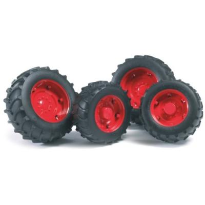 BRUDER - 2322 - VÉHICULE MINIATURE - ACCESSOIRES - ROUES AVEC JANTES - SÉRIE 2000 - ROUGE