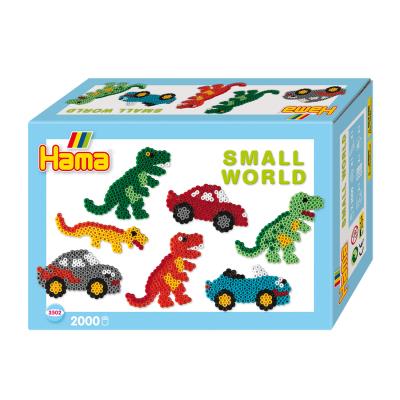 Perles à repasser Hama Midi : Collection Le monde miniature : Dinosaures et voitures Hama
