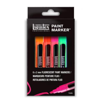 Paint Markers pointe fine set de 6 couleurs fluos