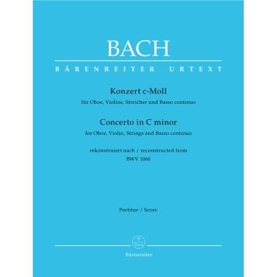 Partitions classique BARENREITER BACH J.S. - CONCERTO EN DO MINEUR POUR HAUTBOIS, VIOLON, CORDES ET BASSE CONTINUE BWV 1060 Grand format