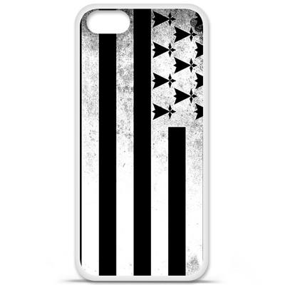 Coque en silicone imprimée compatible iPhone 5 iPhone 5S Drapeau Bretagne