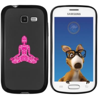 Coque Souple en gel noir pour Galaxy Trend Lite avec impression Motifs bouddha fushia