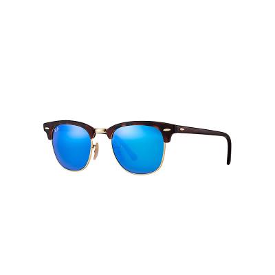RAY BAN Ray-ban clubmaster flash rouge ecaille/bleu miroit&eacute; - small-medium