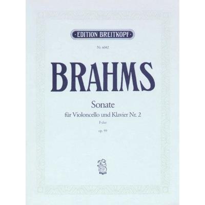 Partitions classique EDITION BREITKOPF BRAHMS J. - SONATE OP. 99 N°2 EN FA MAJEUR - VIOLONCELLE, PIANO Violoncelle