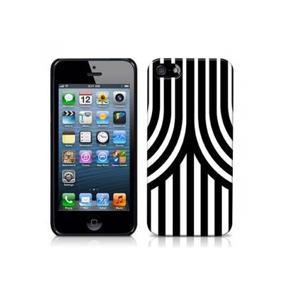 Coque noir et blanc avec motifs géométriques courbes pour iPhone 5