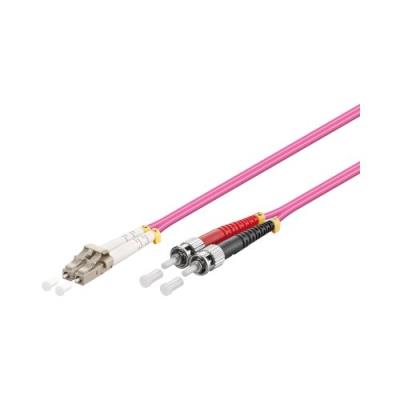 Goobay om4 câble patch à fibre optique duplex lc st violet 5 m