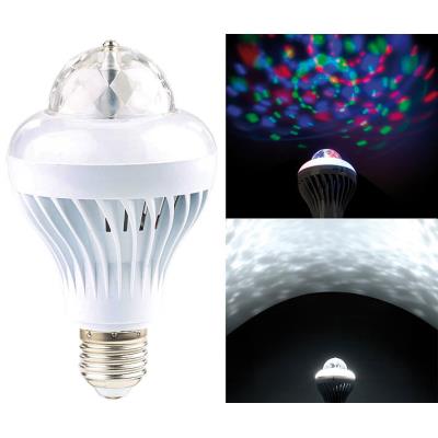 Ampoule LED rotative E27 2 en 1 avec effets Disco RVB