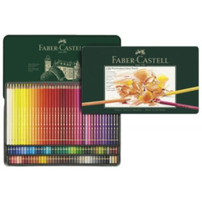 faber-castell faber-castell crayons de couleur polychromos, étui en métal noir