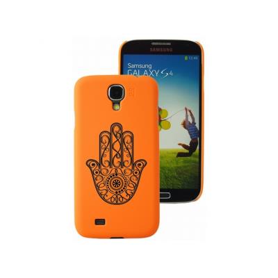Coque Rubber MAIN Orange Fluo pour Galaxy S4