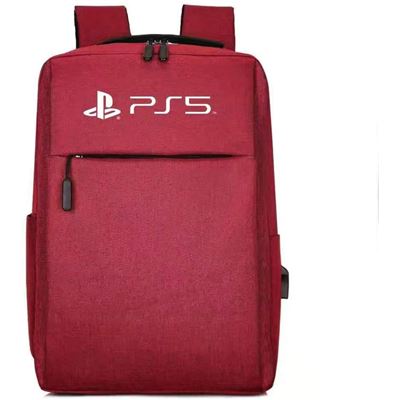 PS5 sac à dos sac de voyage pour ordinateur pour hommes pour le stockage des disques de la console FONGWAN pour Playstation 5/PS4/PS5 Accessoires-Rouge