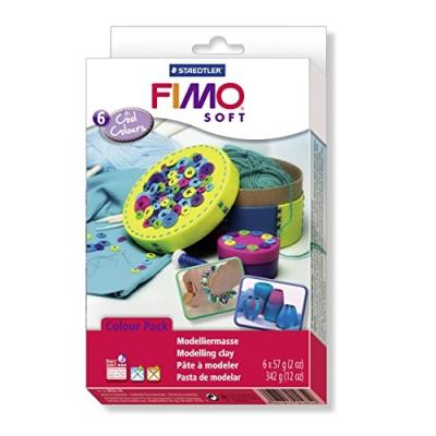 Staedtler Fimoâ Soft Set De 6 Pains Pâte À Modeler 57 G Couleurs Froides Assorties