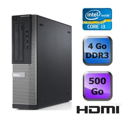 Ordinateur Dell Optiplex 390 Desktop - Noir - Intel Core i3-2120 / 3.30 GHz - RAM 4 Go - HDD 500 Go - DVD - HDMI - Gigabit Ethernet - Windows 7 Profes