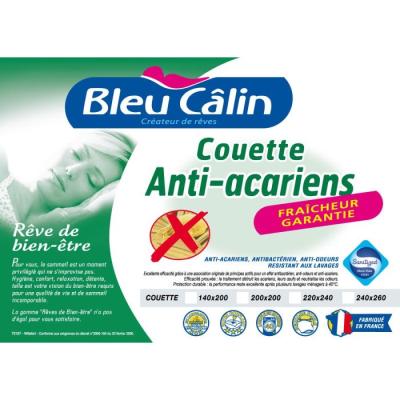 BLEU CALIN Couette microfibre SANITIZED 140x200cm