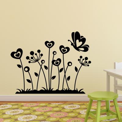 Pick and Stick Sticker Mural Vallée drôle - 55 x 100 cm, Noir